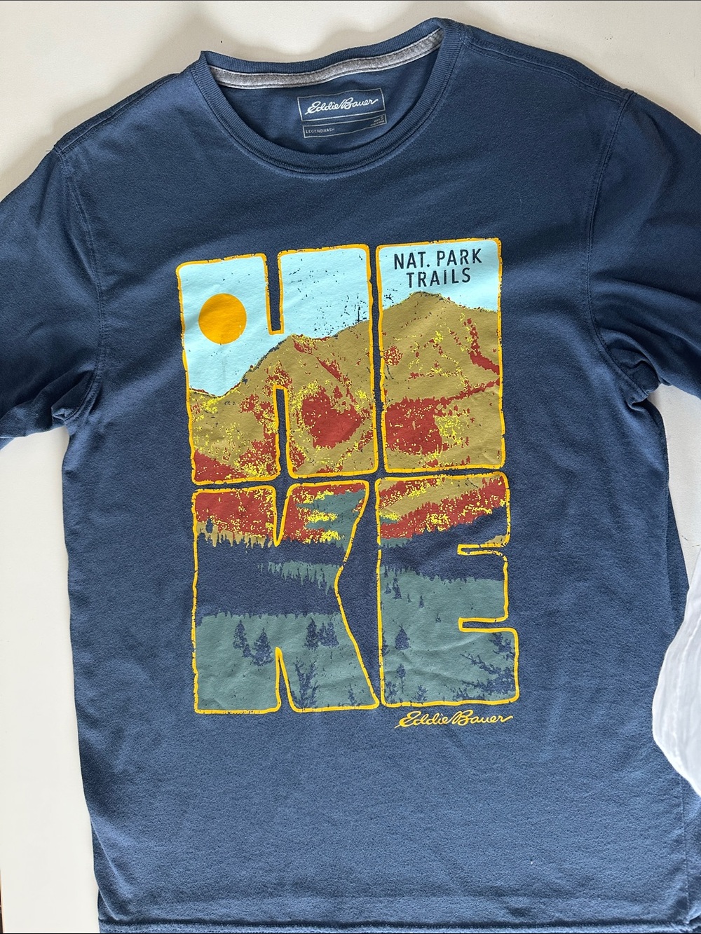 Eddie Bauer Boys Navy Graphic 'HIKE' Mountain Tee